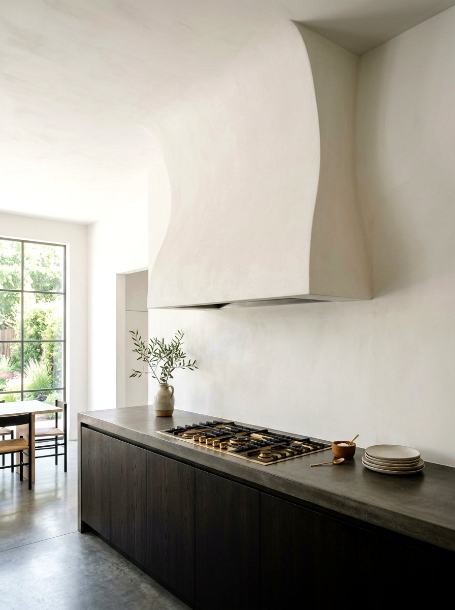 Smooth Seamless Plaster Hood - 30 plaster range hood ideas