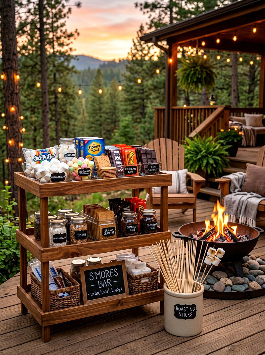 Smores bar station - 30 evening patio party ideas