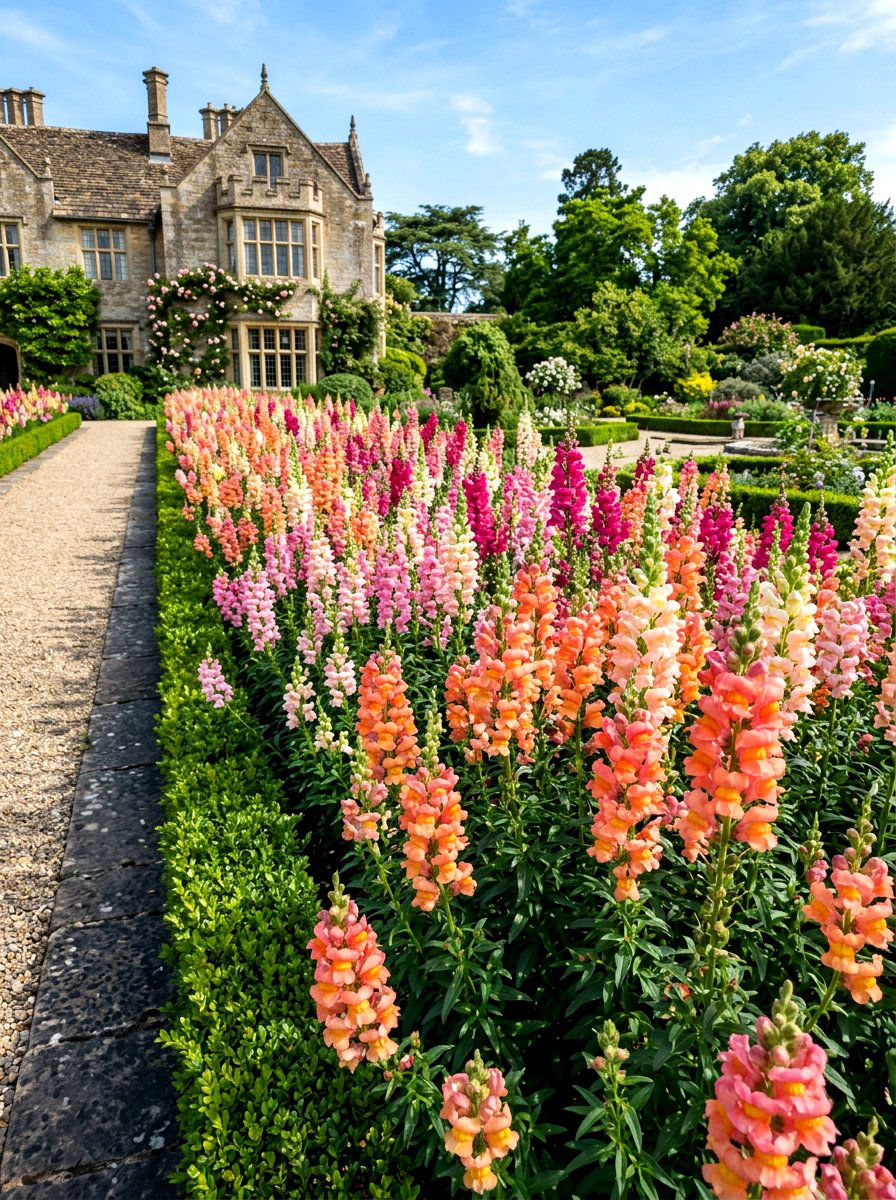 Snapdragon Bed - 30 edible flower garden ideas