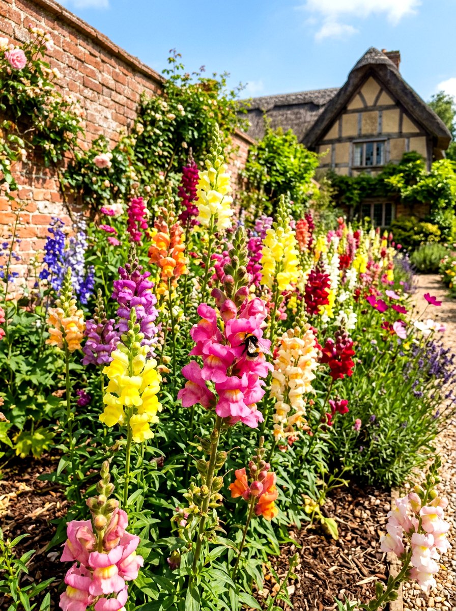 Snapdragons flower bed - 30 annual flower border ideas