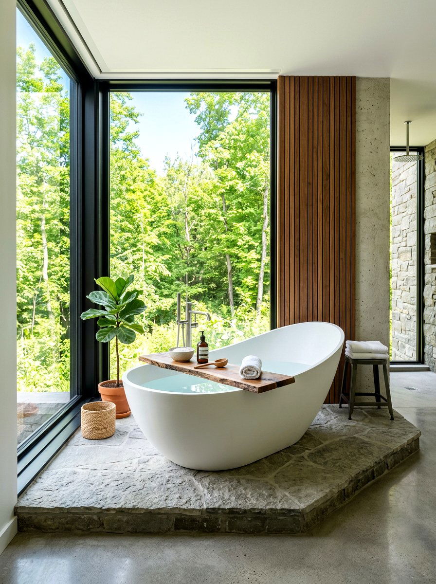 Soaking Tub Area - 30 wellness room ideas