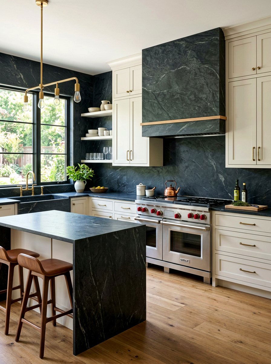Soapstone Backsplash Countertop Combo - 30 soapstone kitchen ideas