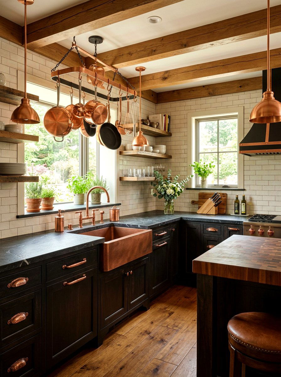Soapstone Copper Kitchen Accents - 30 soapstone kitchen ideas