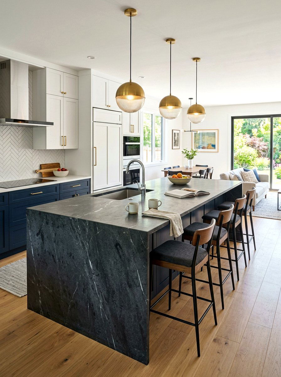 Soapstone Island With Seating - 30 soapstone kitchen ideas