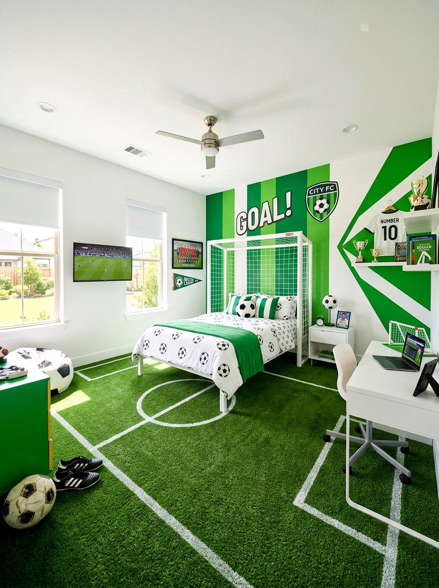 Soccer Bedroom - 30 sports bedroom ideas