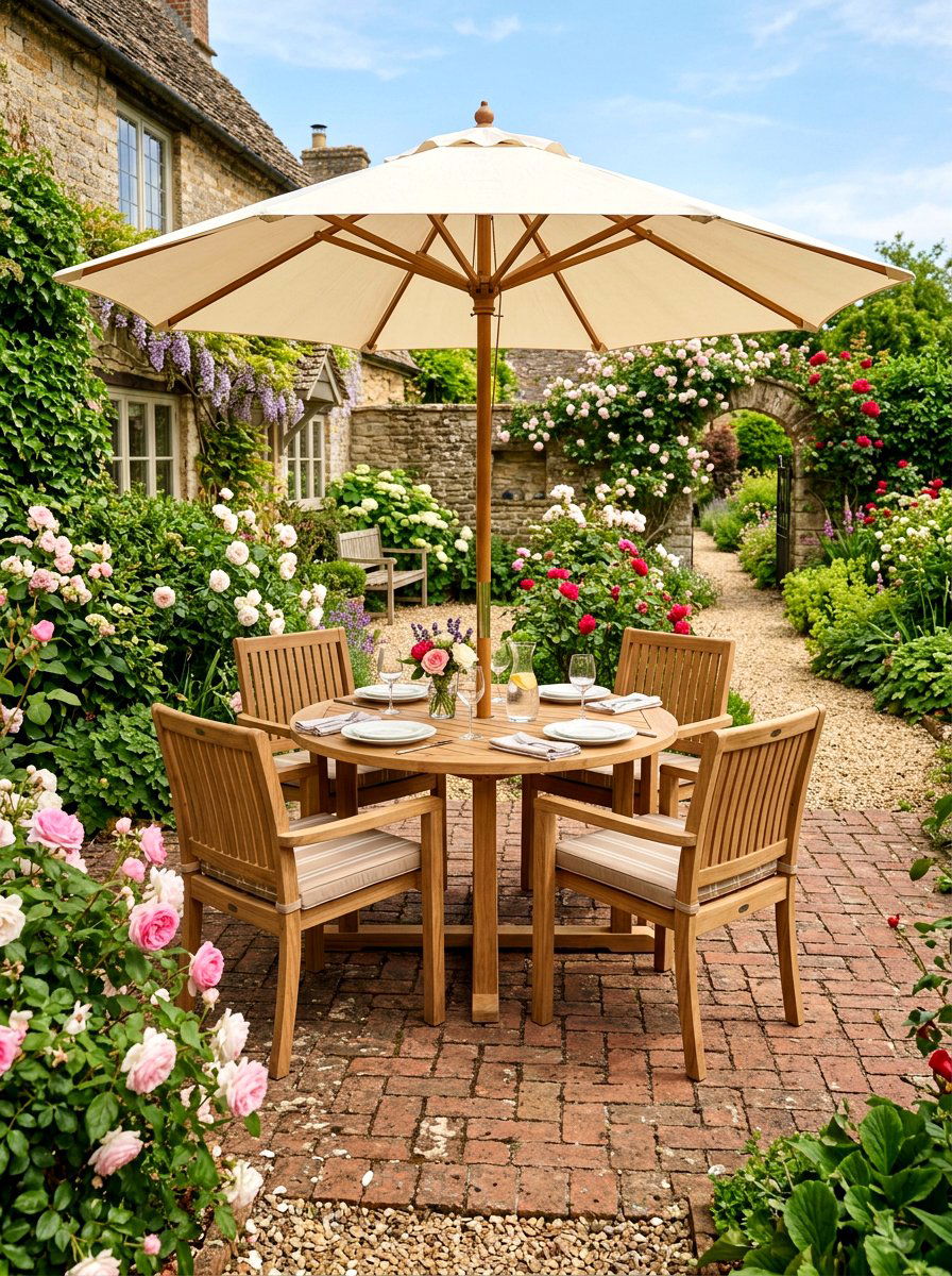Social Circular Patio Table - 30 courtyard patio furniture ideas