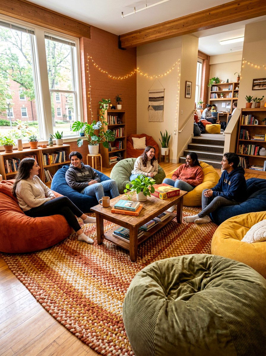 Social Floor Seating Dorm - 30 dorm room ideas