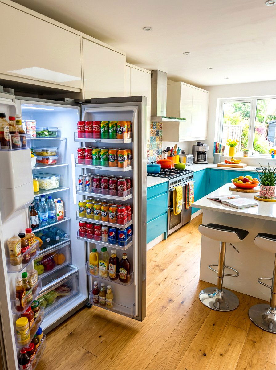 Soda Can Dispenser - 30 fridge organization ideas