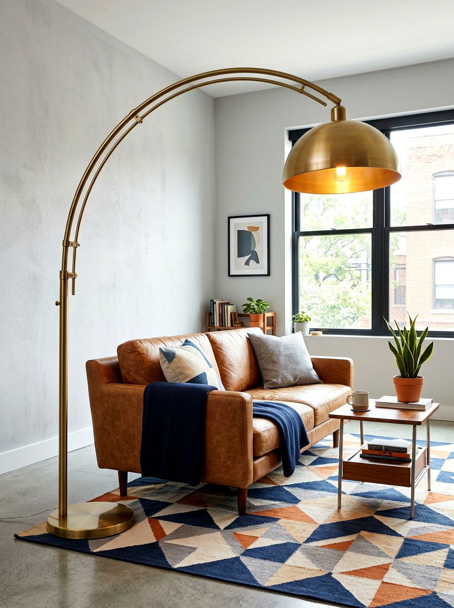 Sofa Side Arched Floor Lamp - 30 lamp styling ideas