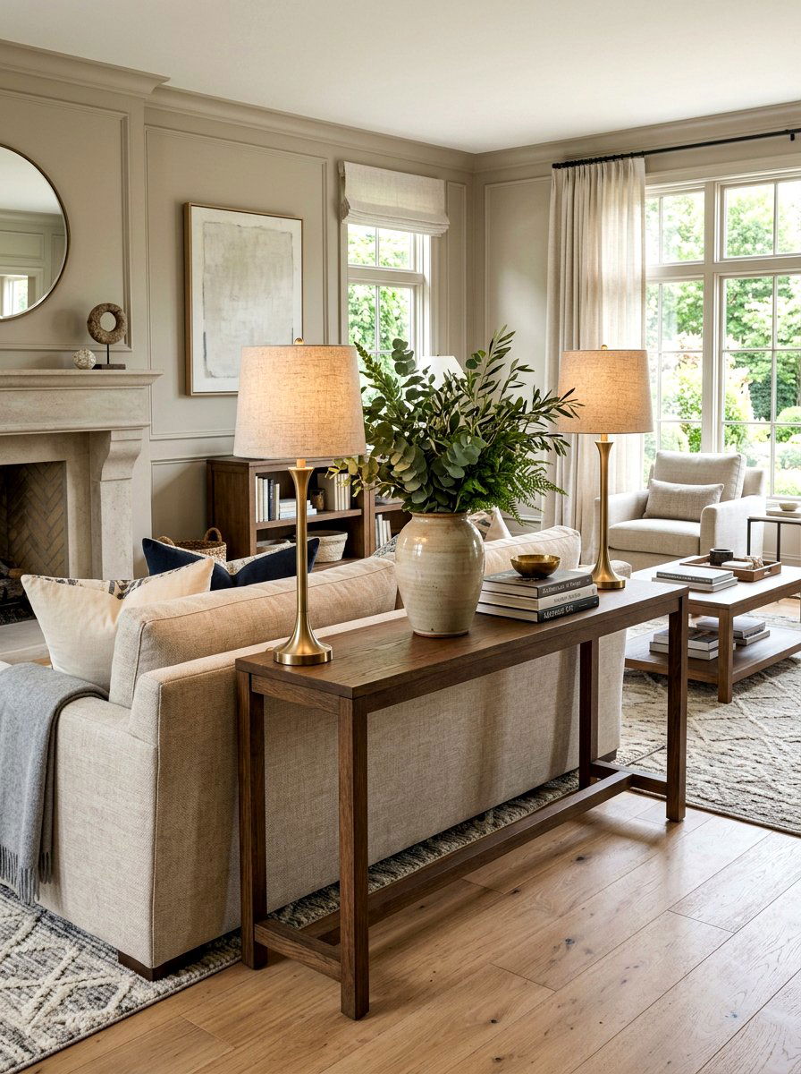 Sofa Table Behind Couch - 30 no drill shelf styling ideas