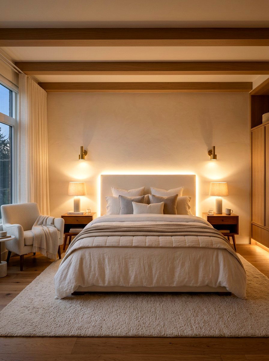 Soft Ambient Lighting - 30 sanctuary bedroom ideas