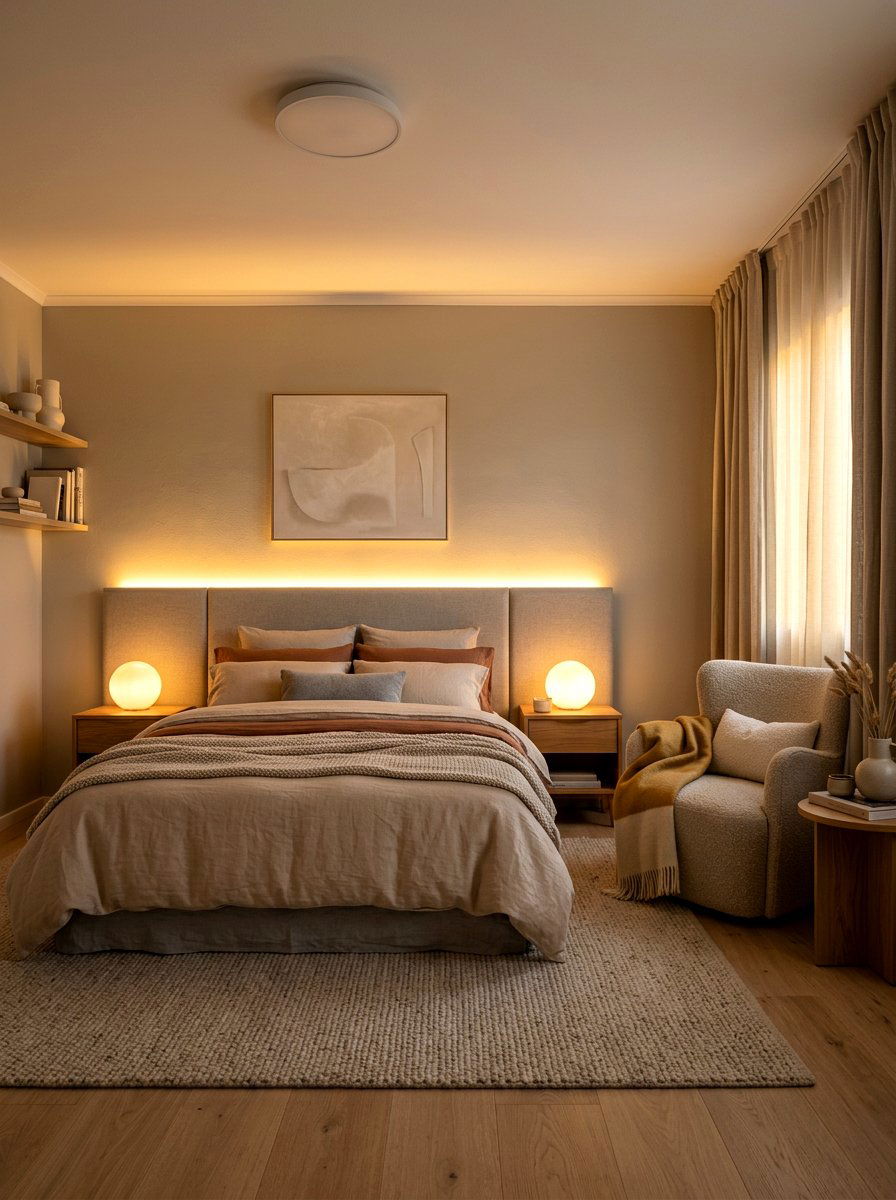 Soft Ambient Lighting - 30 sleep sanctuary bedroom ideas