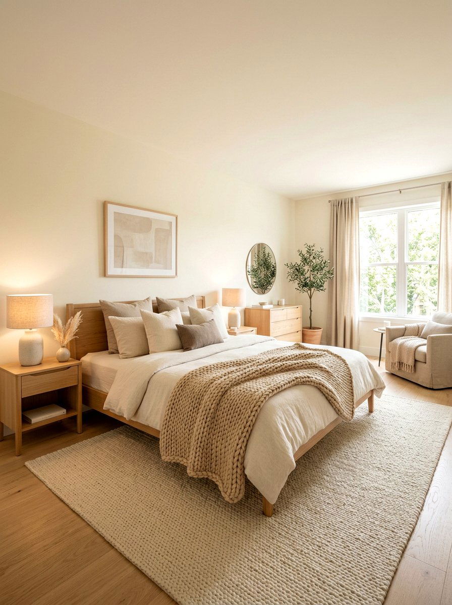 Soft Beige Bedroom - 30 minimalist bedroom ideas