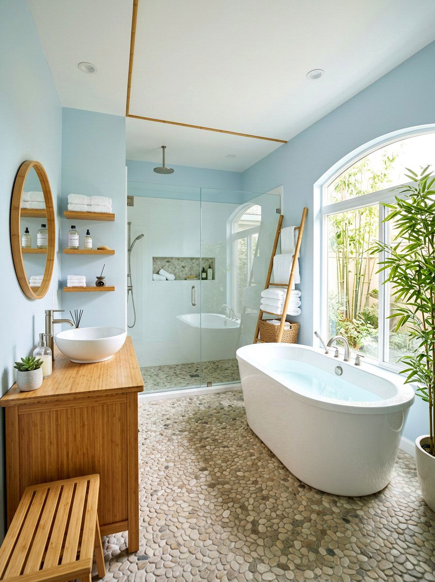 Soft Blue Spa Bathroom - 30 blue bathroom ideas