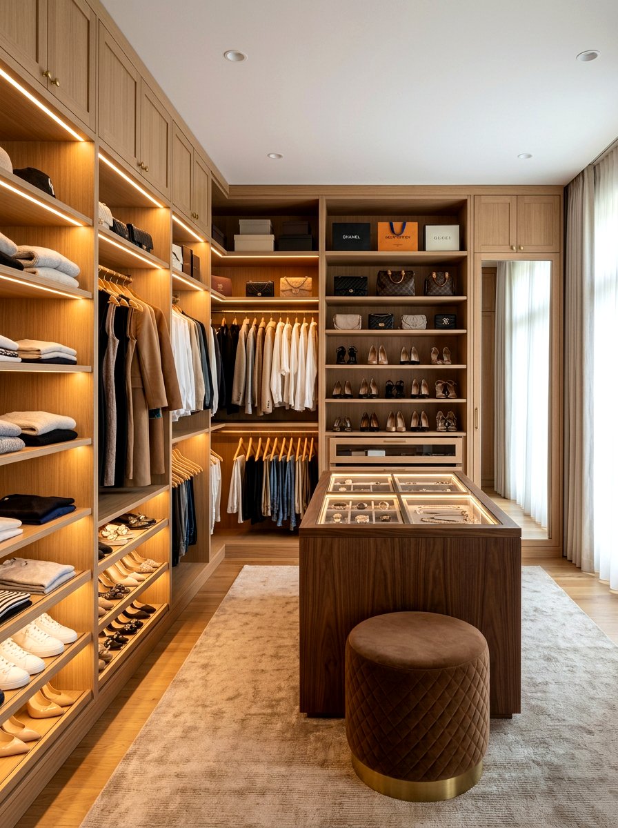 Soft Brown Walk In Closet - 30 brown room decor ideas