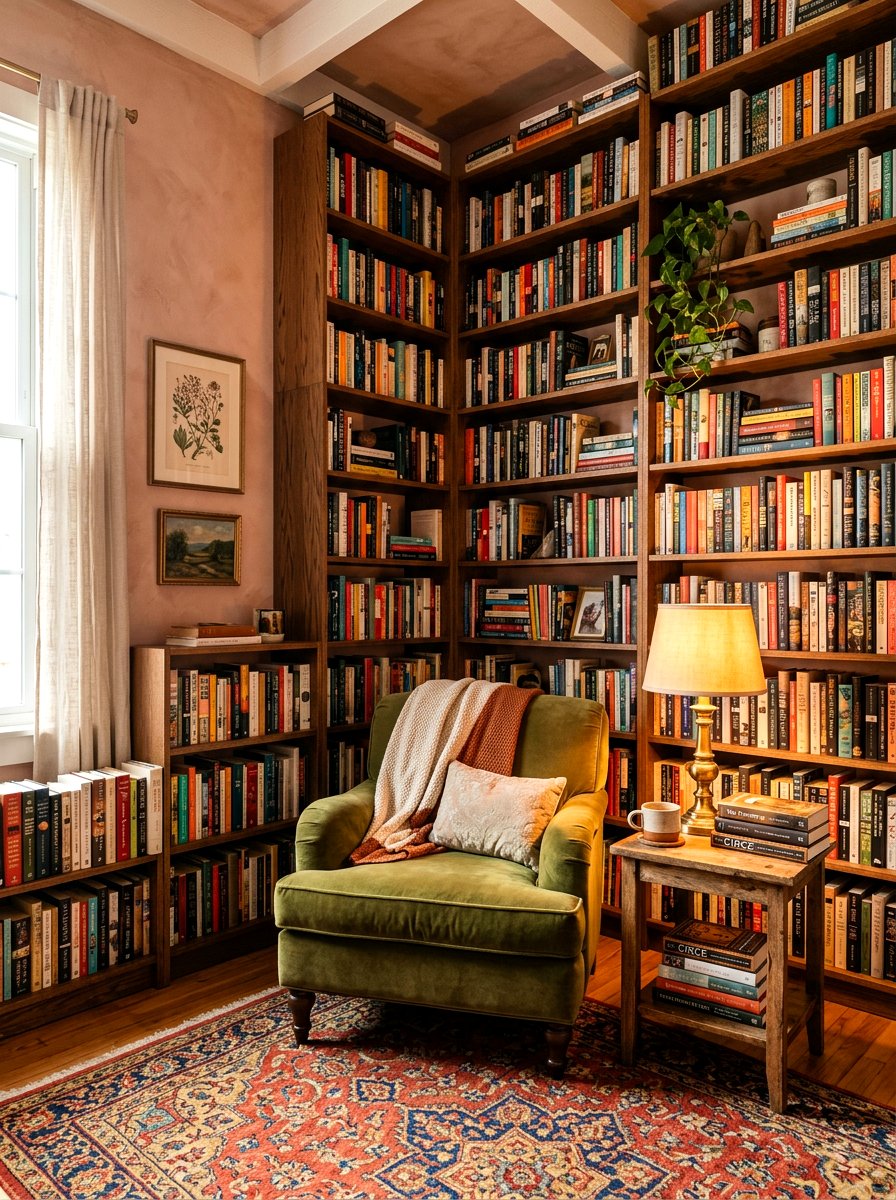 Soft Clay Reading Nook - 30 warm neutral paint ideas