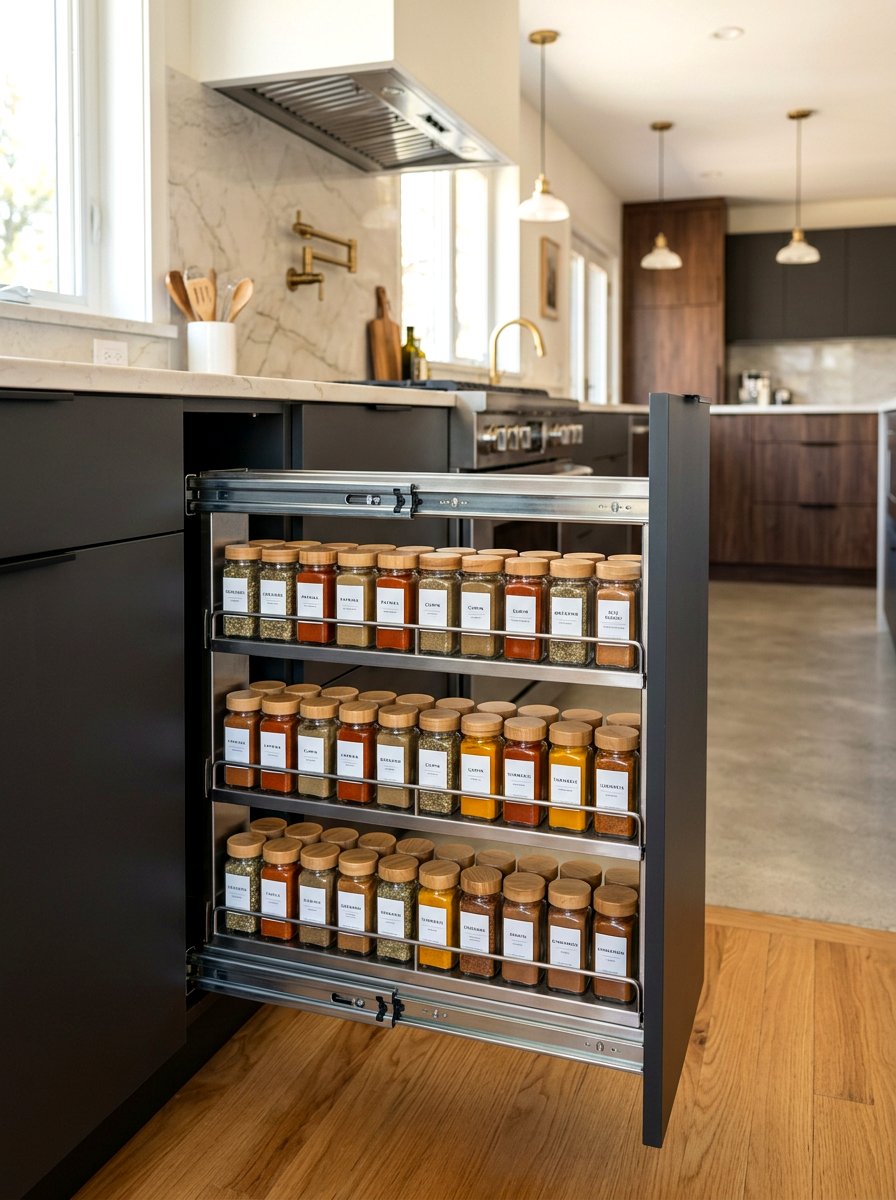 Soft Close Spice Cabinet Slider - 30 pull out spice rack ideas