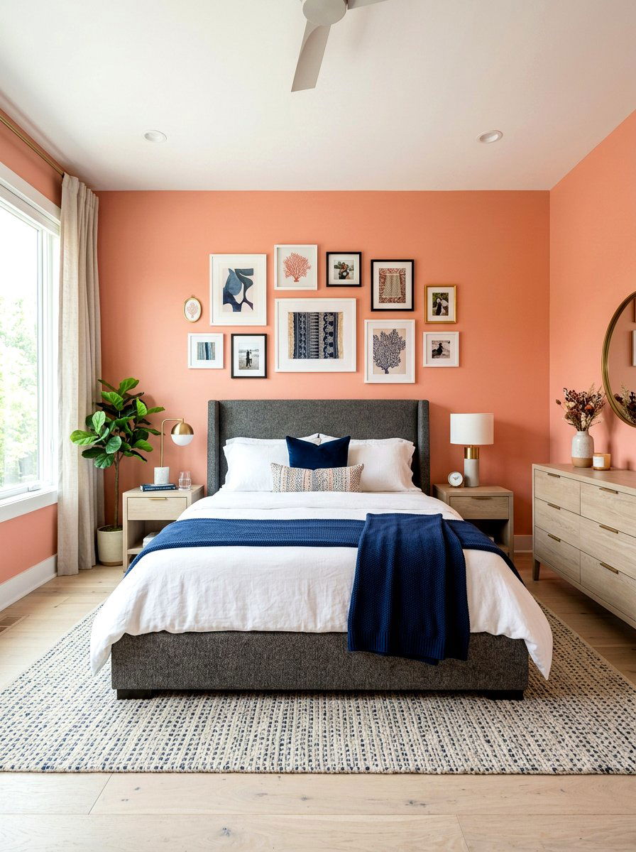 Soft Coral Bedroom - 30 healing color bedroom ideas