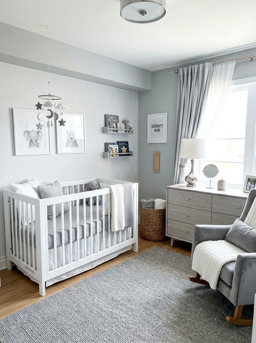 Soft Gray Nursery - 30 minimalist nursery ideas