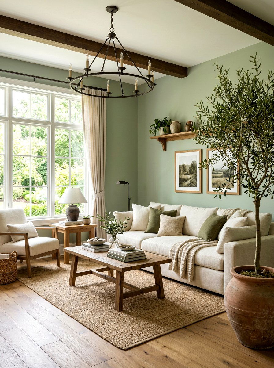 Soft Green Living Room - 30 French country living room ideas