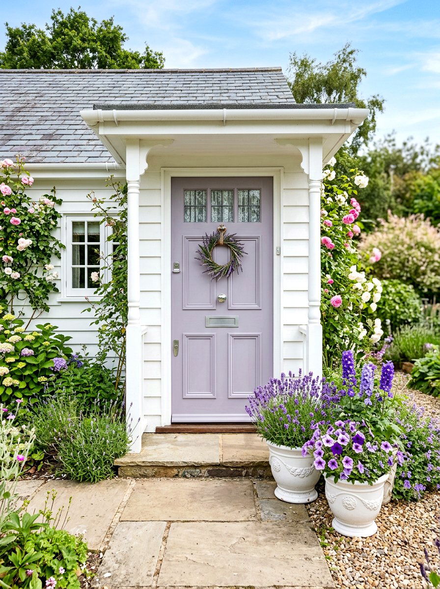 Soft Lavender Front Door - 30 front door paint color ideas