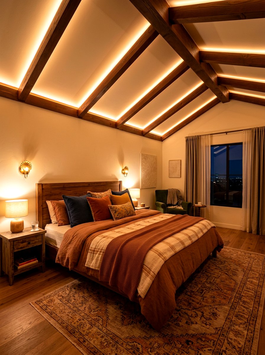 Soft Lighting Scheme - 30 sloped ceiling bedroom ideas