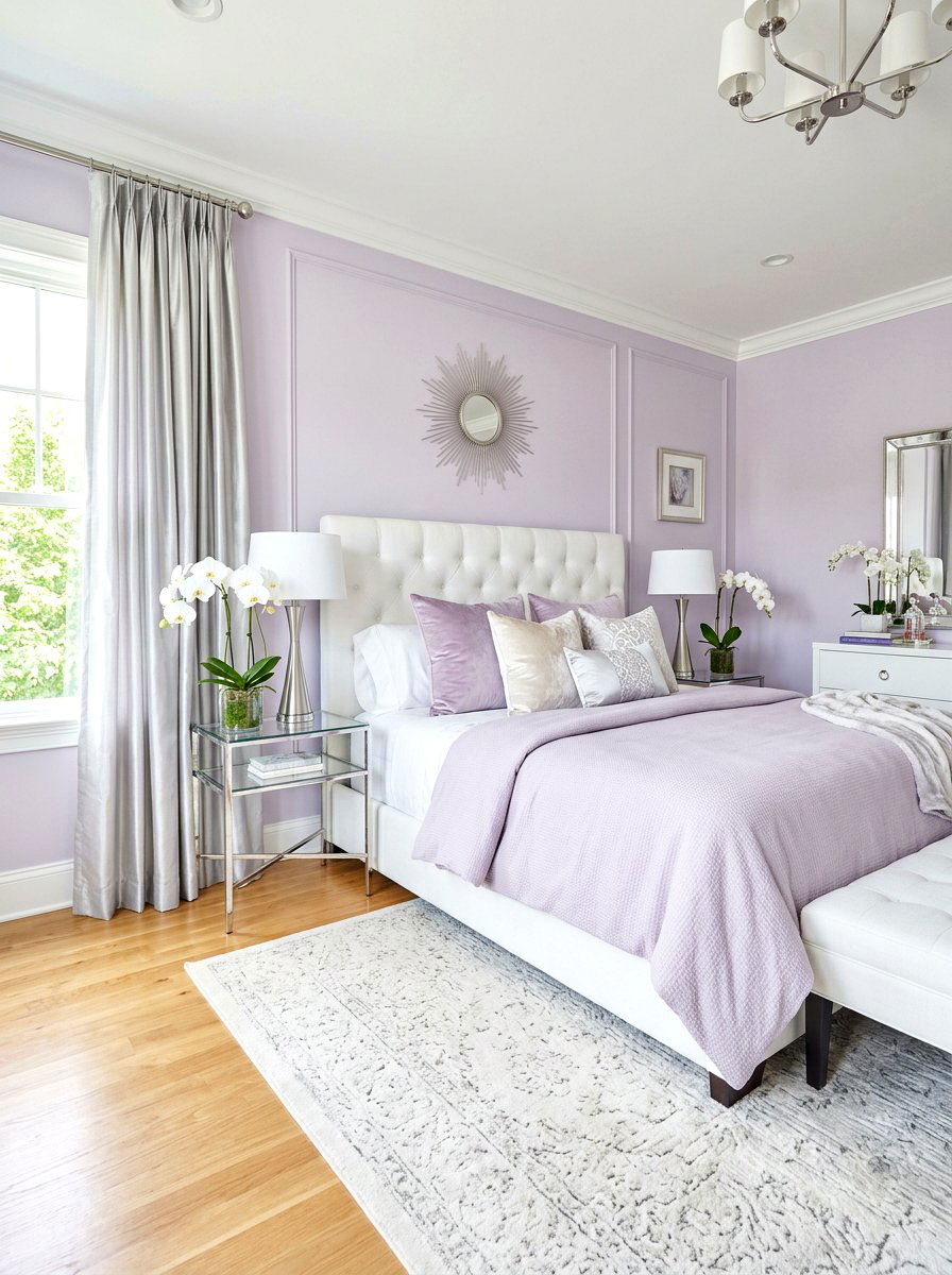 Soft Lilac Bedroom - 30 healing color bedroom ideas