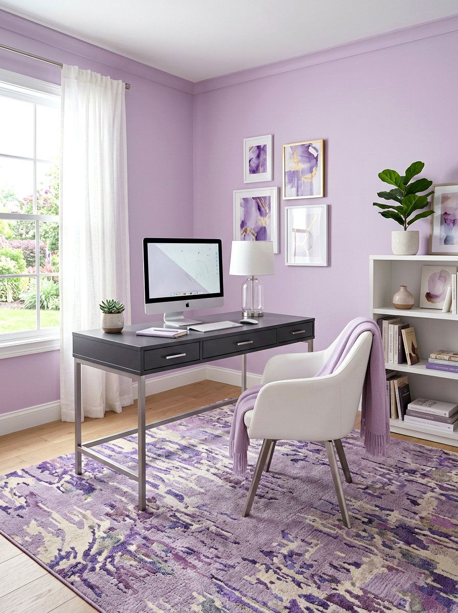 Soft Lilac Office - 30 office accent paint ideas