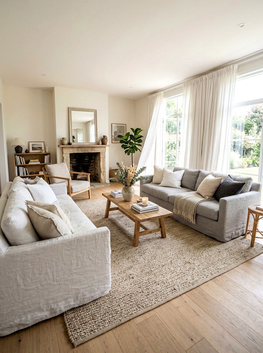 Soft Linen Living Room - 30 Nancy Meyers living room ideas