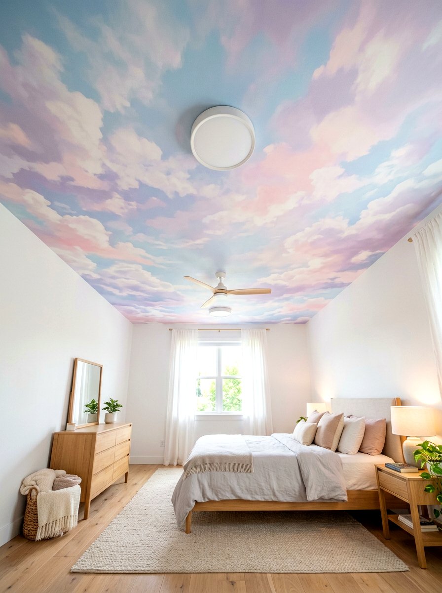 Soft Pastel Cloud Ceiling - 30 wallpaper decor ideas