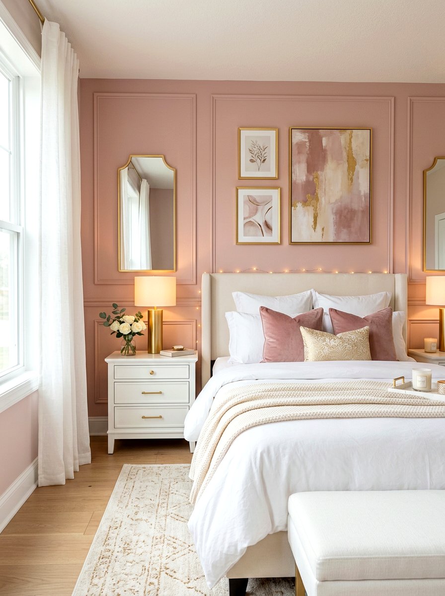 Soft Pastel Wall - 30 Parisian bedroom ideas