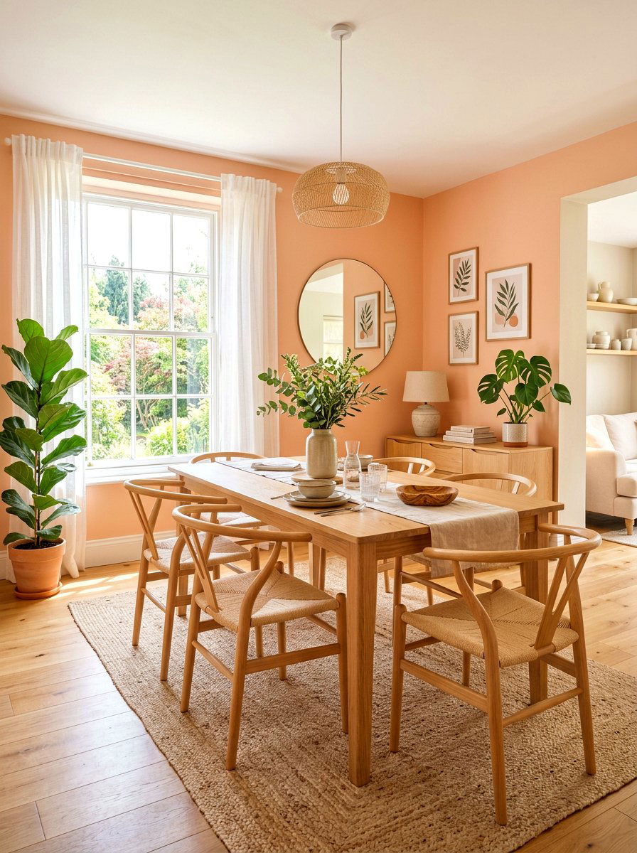 Soft Peach Dining Room - 30 dining room color ideas