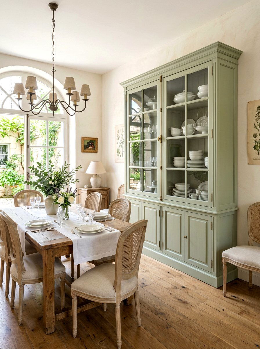 Soft Sage Green Cabinet - 30 french country decor ideas