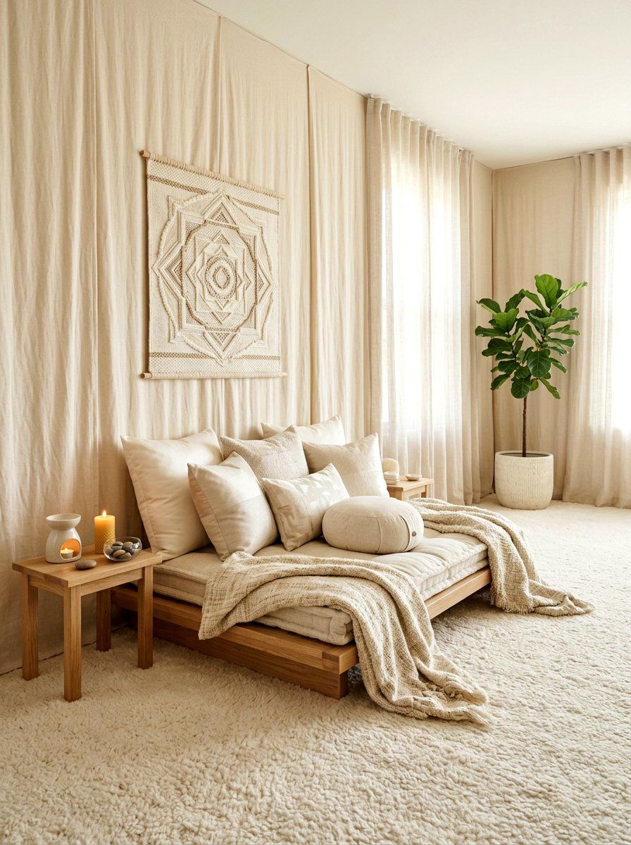 Soft Textile Room - 30 meditation room ideas