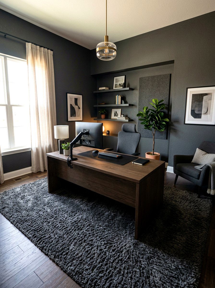 Soft Texture Rugs - 30 moody editor office ideas