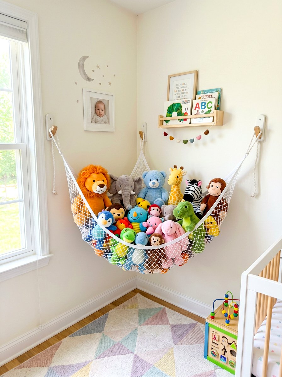 Soft Toy Hammock - 30 nursery storage ideas