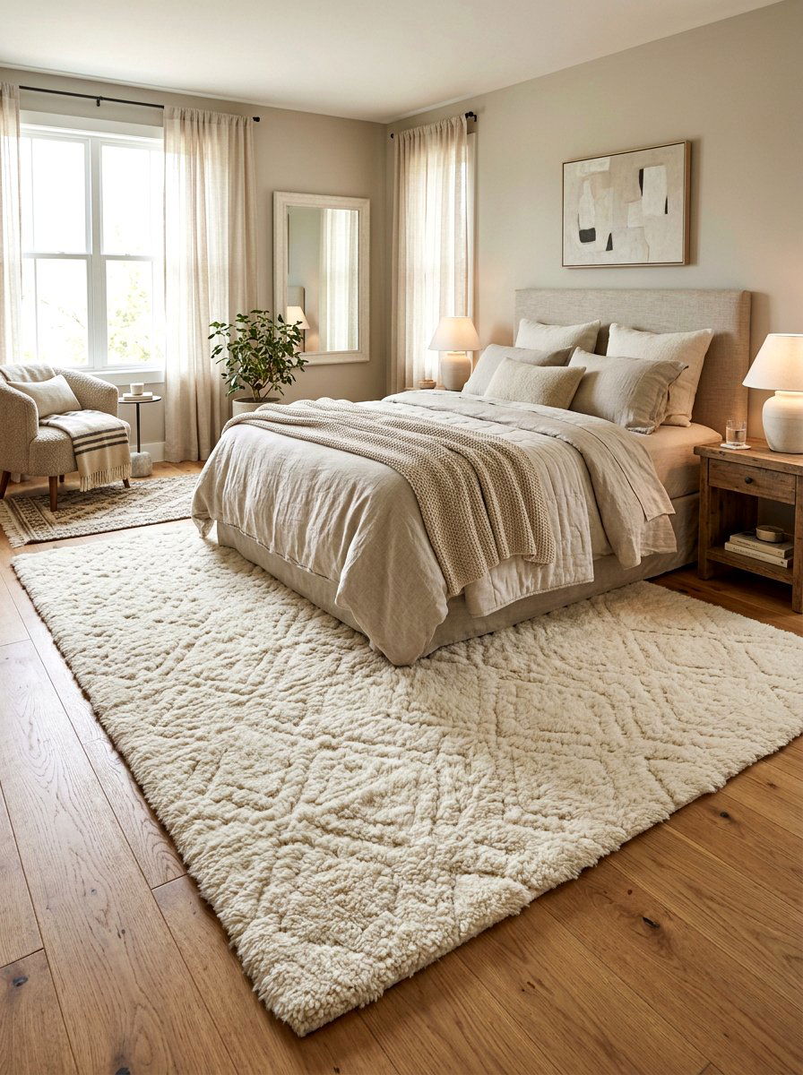 Soft Wool Rugs - 30 low stimulation bedroom ideas