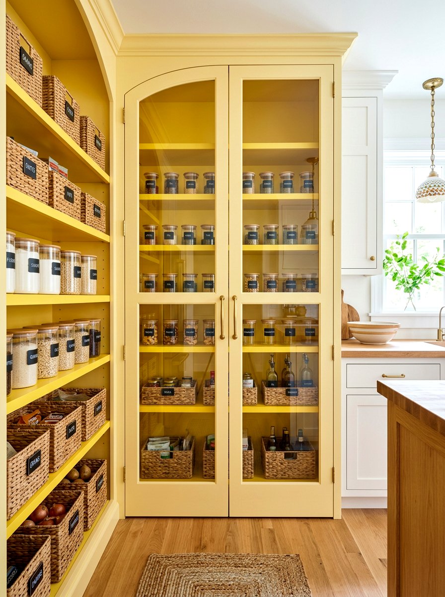 Soft Yellow Kitchen Pantry - 30 muted yellow kitchen ideas