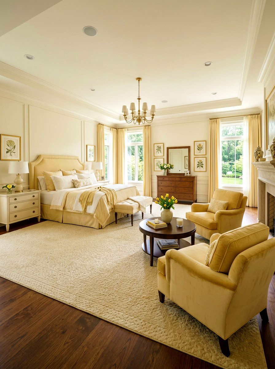 Soft Yellow Master Suite - 30 soft yellow bedroom ideas