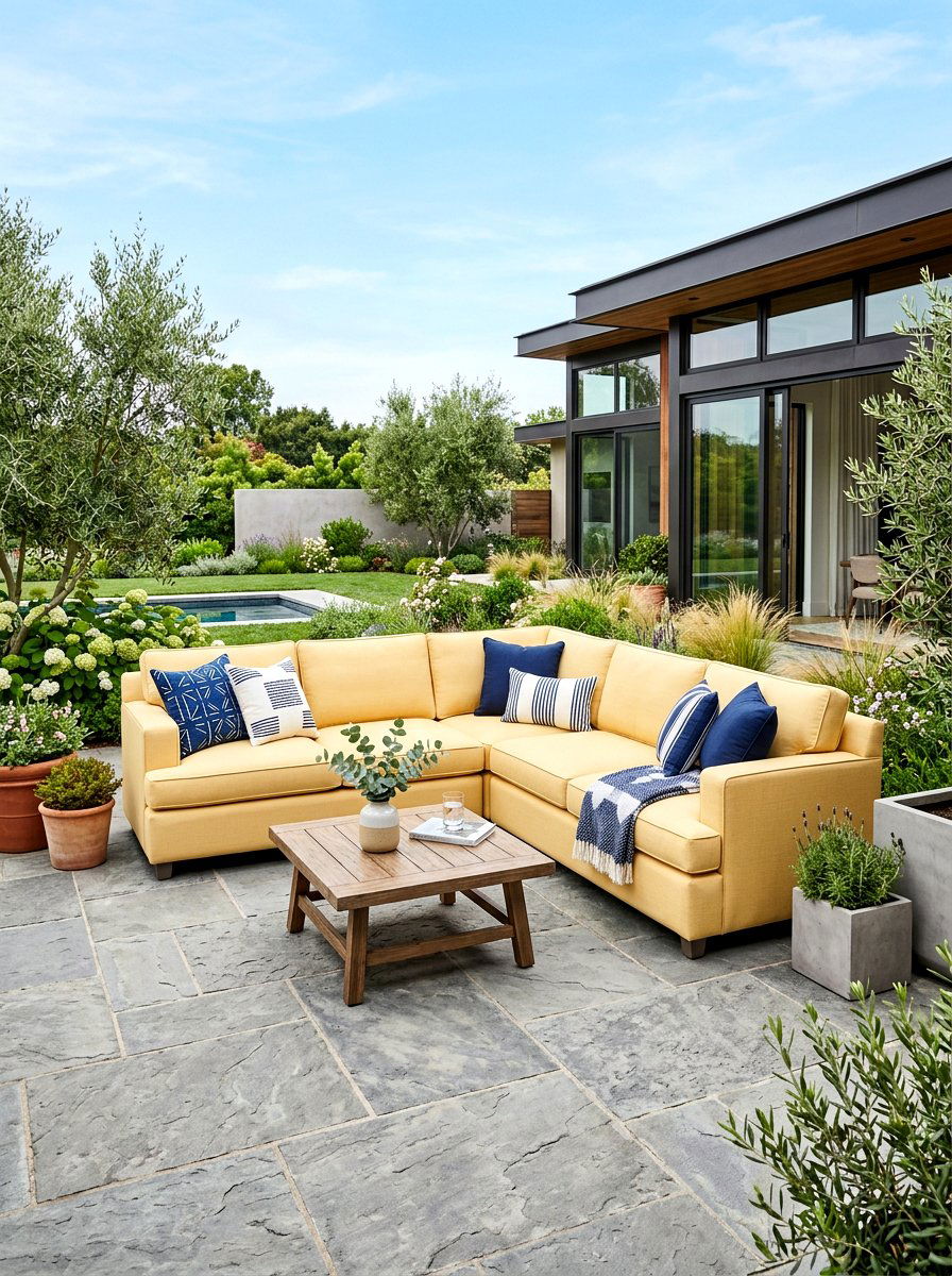 Soft Yellow Sectional Sofas - 30 butter yellow patio decor ideas