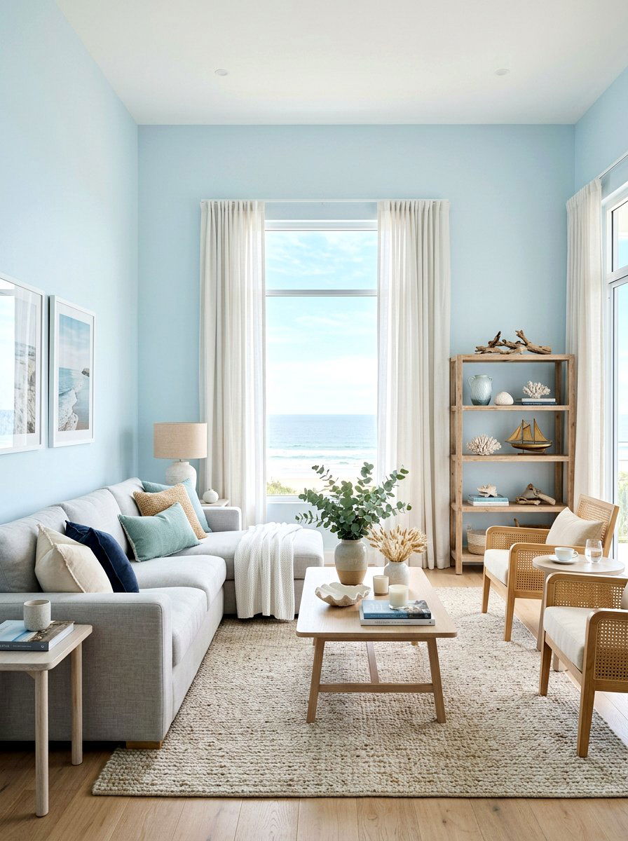 Soft blue living room - 30 restorative living room ideas
