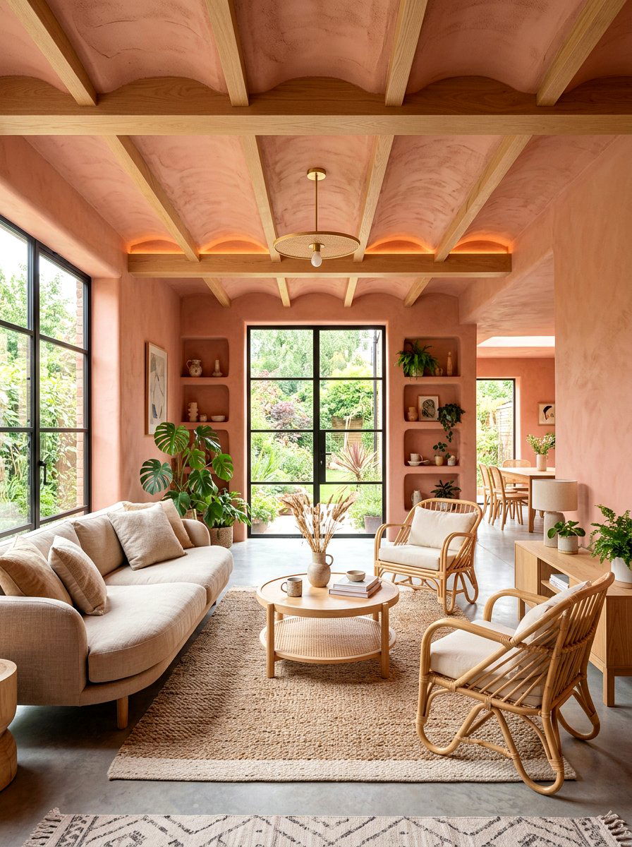 Soft clay living room ceiling - 30 ceiling drench living room ideas
