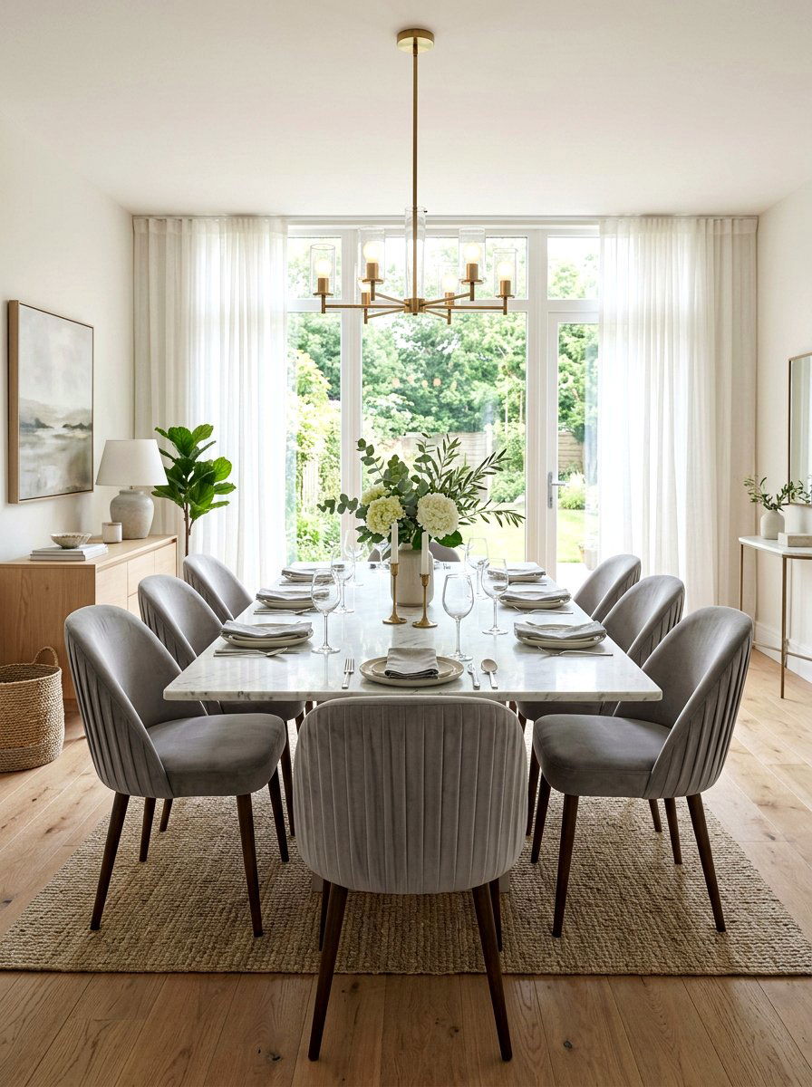 Soft gray pleated chair - 30 pleated dining chair ideas