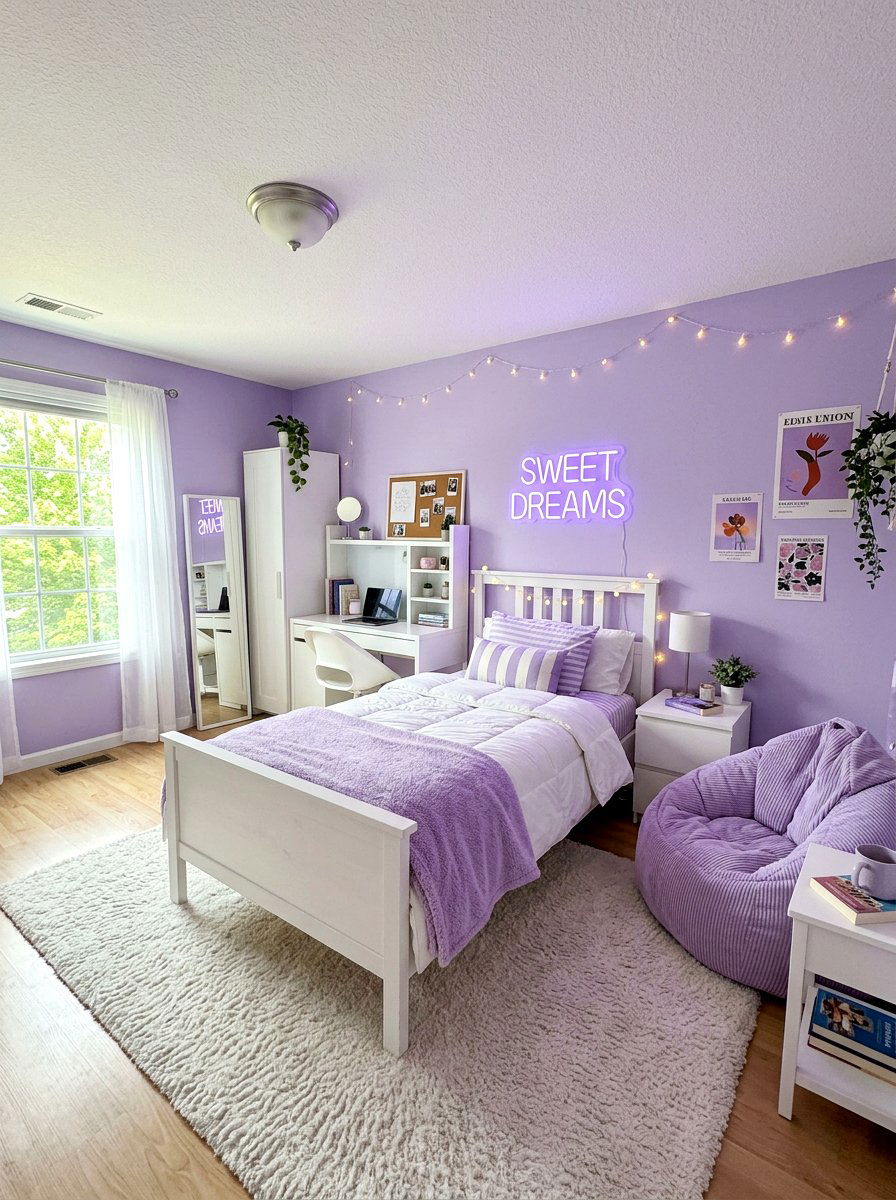 Soft lavender bedroom for teens - 30 lavender bedroom ideas