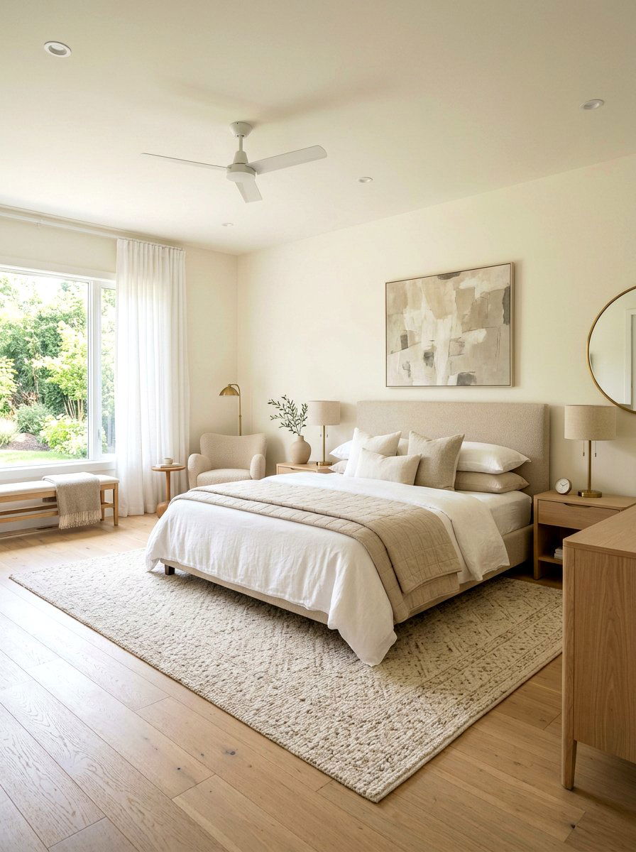 Soft neutral color palette - 30 calm sensory bedroom decor ideas