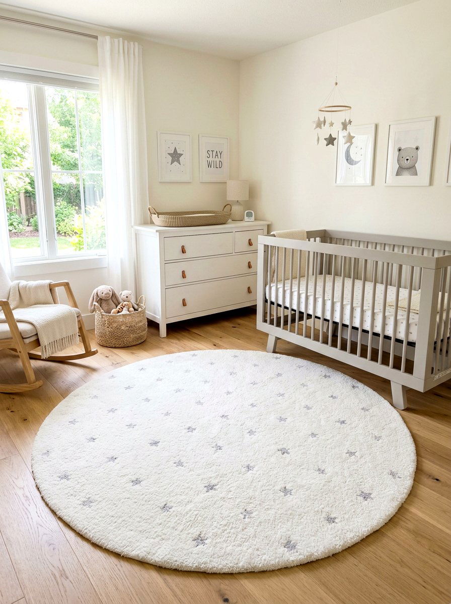 Soft nursery rug area - 30 nursery corner ideas
