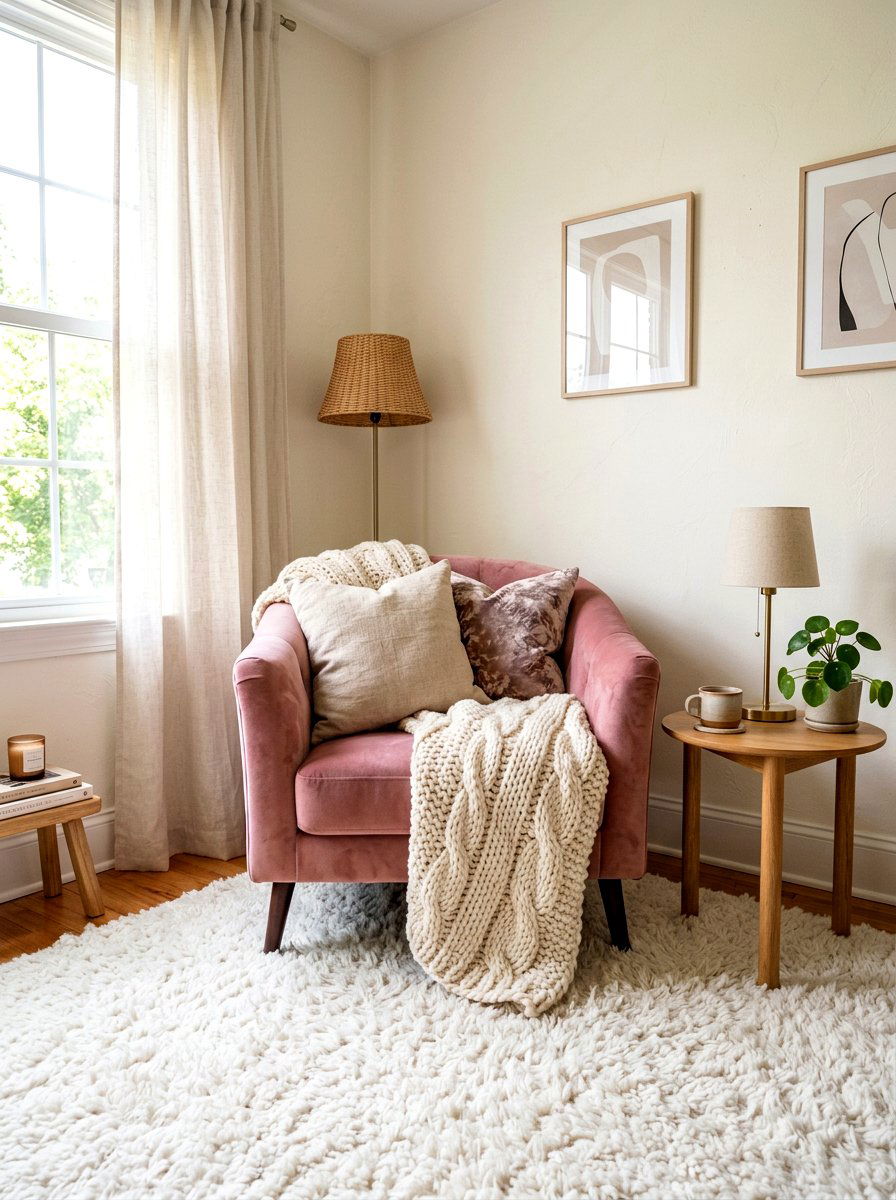 Soft textile corner - 30 journaling corner ideas