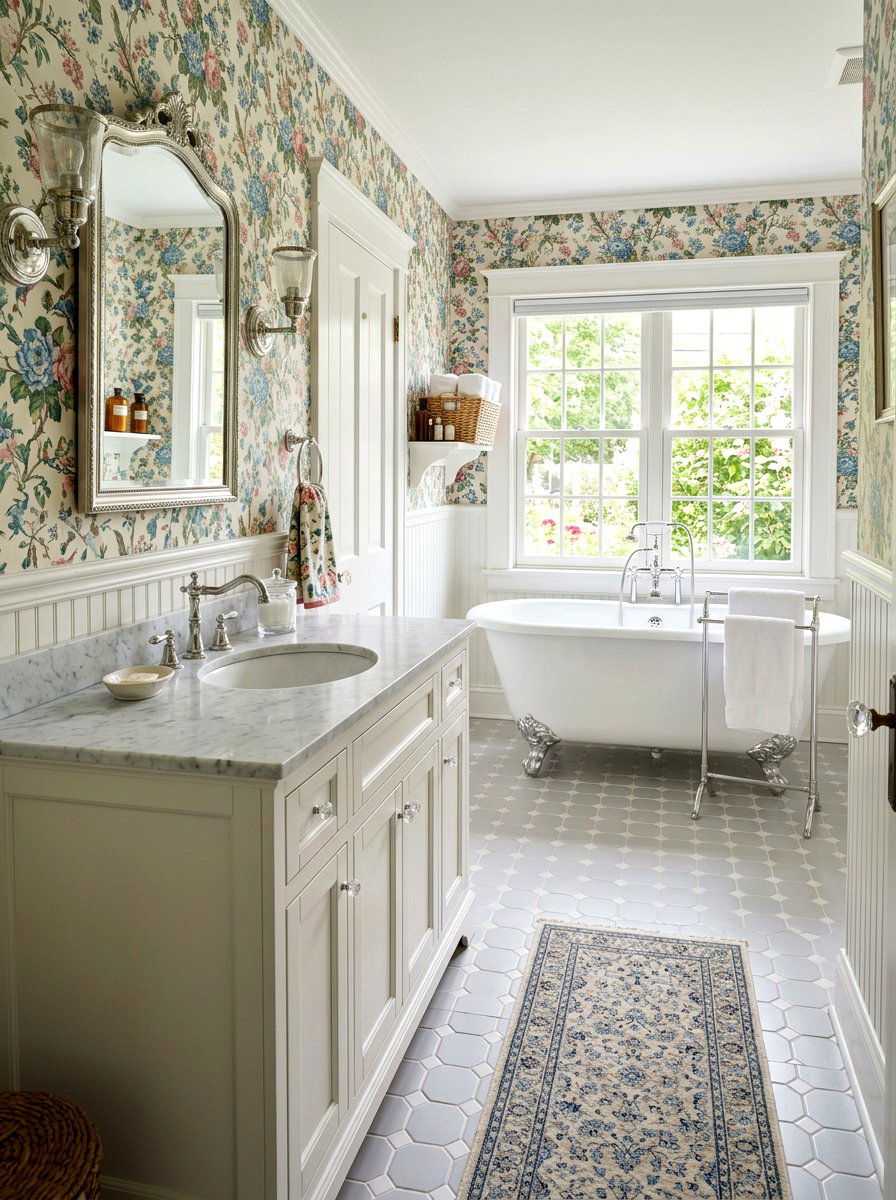 Soft white bathroom vanity - 30 painted bathroom vanity ideas