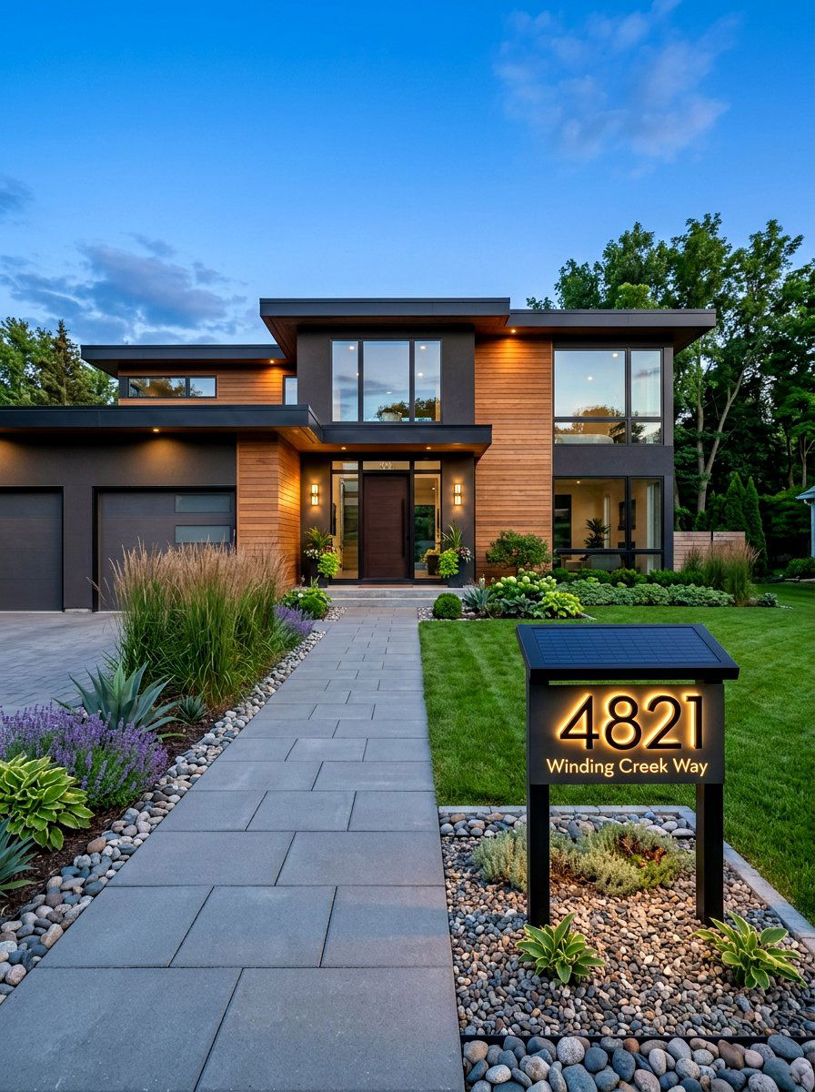 Solar Address Signs - 30 solar lighting ideas