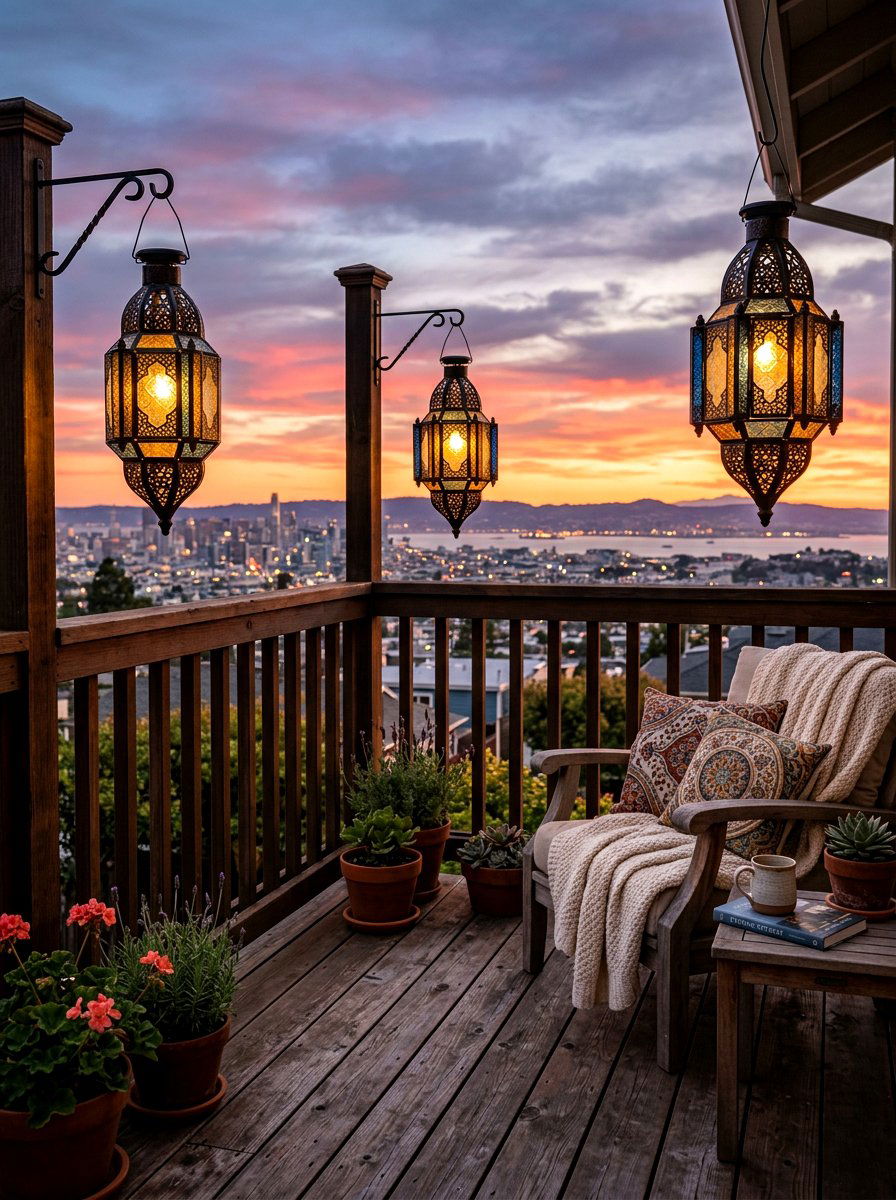Solar Balcony Lanterns - 30 urban balcony ideas